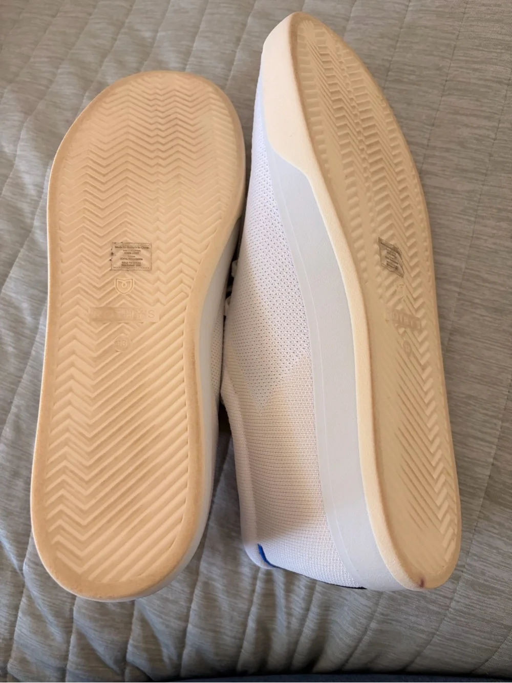 Rothy's Women's White Knit Lace-Up Sneakers (barely worn)